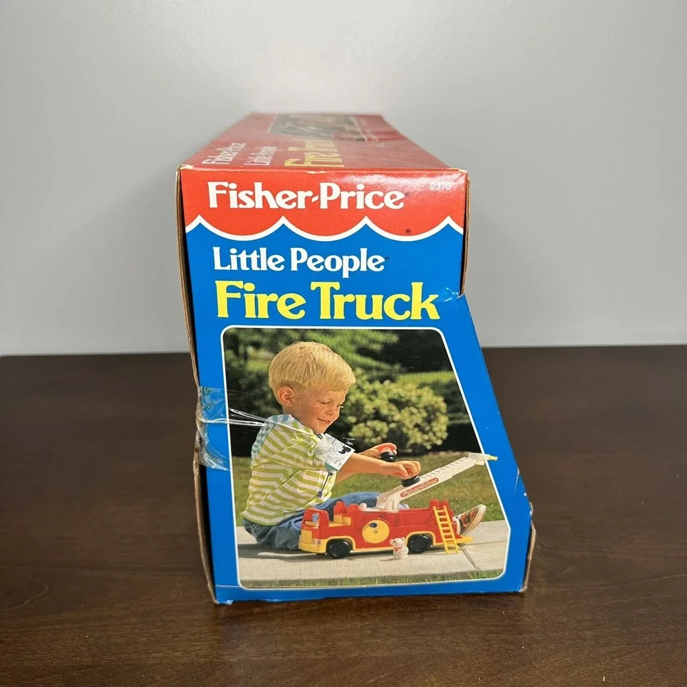 Fisher Price Little People Vintage Fire Truck Set 1993 90s Firefighter Dalmatian